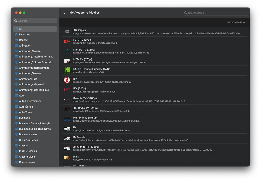 SimpleIPTV App Screenshot